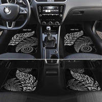 Aotearoa Personalized Lawn Bowls Maori Car Mats New Zealand Black Tribal Silver Fern - Polynesian Pride