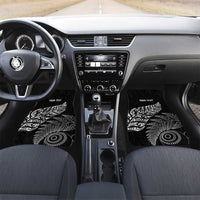 Aotearoa Personalized Lawn Bowls Maori Car Mats New Zealand Black Tribal Silver Fern - Polynesian Pride