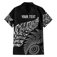 Aotearoa Personalized Lawn Bowls Maori Family Matching Off Shoulder Maxi Dress and Hawaiian Shirt New Zealand Black Tribal Silver Fern - Polynesian Pride