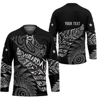 Aotearoa Personalized Lawn Bowls Maori Hockey Jersey New Zealand Black Tribal Silver Fern - Polynesian Pride