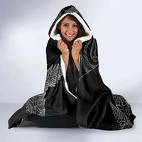 Aotearoa Personalized Lawn Bowls Maori Hooded Blanket New Zealand Black Tribal Silver Fern - Polynesian Pride
