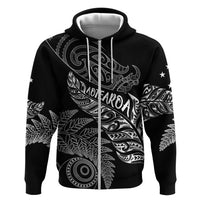 Aotearoa Personalized Lawn Bowls Maori Hoodie New Zealand Black Tribal Silver Fern - Polynesian Pride