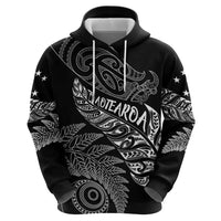 Aotearoa Personalized Lawn Bowls Maori Hoodie New Zealand Black Tribal Silver Fern - Polynesian Pride