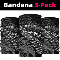 Aotearoa Personalized Lawn Bowls Maori Neck Gaiter New Zealand Black Tribal Silver Fern - Polynesian Pride