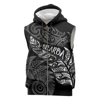 Aotearoa Personalized Lawn Bowls Maori Sleeveless Zip Hoodie New Zealand Black Tribal Silver Fern - Polynesian Pride