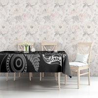 Aotearoa Personalized Lawn Bowls Maori Tablecloth New Zealand Black Tribal Silver Fern - Polynesian Pride