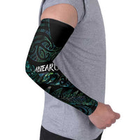 Aotearoa Personalized Lawn Bowls Maori Arm Sleeves New Zealand Paua Shell Tribal Silver Fern - Polynesian Pride