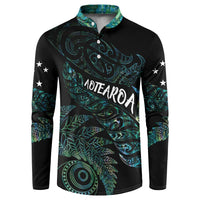 Aotearoa Personalized Lawn Bowls Maori Button Sweatshirt New Zealand Paua Shell Tribal Silver Fern - Polynesian Pride