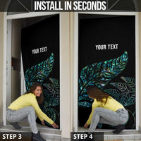 Aotearoa Personalized Lawn Bowls Maori Door Cover New Zealand Paua Shell Tribal Silver Fern - Polynesian Pride