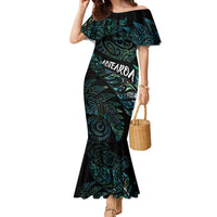 Aotearoa Personalized Lawn Bowls Maori Family Matching Mermaid Dress and Hawaiian Shirt New Zealand Paua Shell Tribal Silver Fern - Polynesian Pride