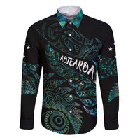 Aotearoa Personalized Lawn Bowls Maori Family Matching Off Shoulder Maxi Dress and Hawaiian Shirt New Zealand Paua Shell Tribal Silver Fern - Polynesian Pride