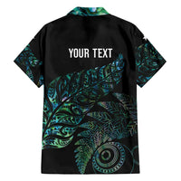 Aotearoa Personalized Lawn Bowls Maori Family Matching Short Sleeve Bodycon Dress and Hawaiian Shirt New Zealand Paua Shell Tribal Silver Fern - Polynesian Pride