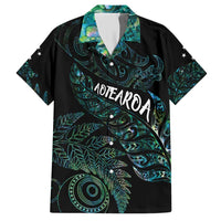 Aotearoa Personalized Lawn Bowls Maori Hawaiian Shirt New Zealand Paua Shell Tribal Silver Fern - Polynesian Pride