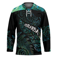 Aotearoa Personalized Lawn Bowls Maori Hockey Jersey New Zealand Paua Shell Tribal Silver Fern - Polynesian Pride