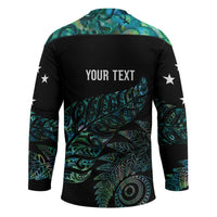 Aotearoa Personalized Lawn Bowls Maori Hockey Jersey New Zealand Paua Shell Tribal Silver Fern - Polynesian Pride