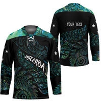 Aotearoa Personalized Lawn Bowls Maori Hockey Jersey New Zealand Paua Shell Tribal Silver Fern - Polynesian Pride