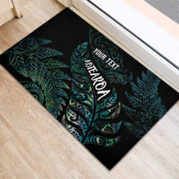 Aotearoa Personalized Lawn Bowls Maori Rubber Doormat New Zealand Paua Shell Tribal Silver Fern - Polynesian Pride