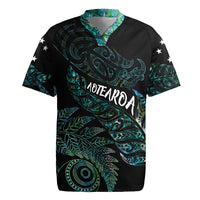 Aotearoa Personalized Lawn Bowls Maori Rugby Jersey New Zealand Paua Shell Tribal Silver Fern - Polynesian Pride