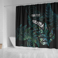 Aotearoa Personalized Lawn Bowls Maori Shower Curtain New Zealand Paua Shell Tribal Silver Fern - Polynesian Pride