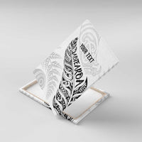 Aotearoa Personalized Lawn Bowls Maori Canvas Wall Art New Zealand White Tribal Silver Fern - Polynesian Pride