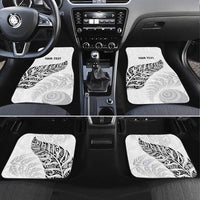 Aotearoa Personalized Lawn Bowls Maori Car Mats New Zealand White Tribal Silver Fern - Polynesian Pride