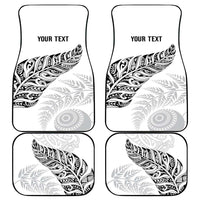 Aotearoa Personalized Lawn Bowls Maori Car Mats New Zealand White Tribal Silver Fern - Polynesian Pride