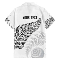 Aotearoa Personalized Lawn Bowls Maori Family Matching Off Shoulder Maxi Dress and Hawaiian Shirt New Zealand White Tribal Silver Fern - Polynesian Pride