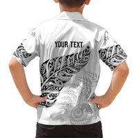 Aotearoa Personalized Lawn Bowls Maori Family Matching Tank Maxi Dress and Hawaiian Shirt New Zealand White Tribal Silver Fern - Polynesian Pride