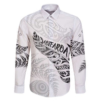 Aotearoa Personalized Lawn Bowls Maori Family Matching Tank Maxi Dress and Hawaiian Shirt New Zealand White Tribal Silver Fern - Polynesian Pride