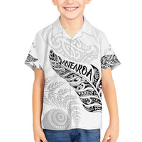 Aotearoa Personalized Lawn Bowls Maori Family Matching Tank Maxi Dress and Hawaiian Shirt New Zealand White Tribal Silver Fern - Polynesian Pride