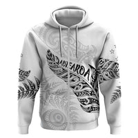 Aotearoa Personalized Lawn Bowls Maori Hoodie New Zealand White Tribal Silver Fern - Polynesian Pride