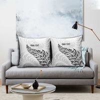 Aotearoa Personalized Lawn Bowls Maori Pillow Cover New Zealand White Tribal Silver Fern - Polynesian Pride
