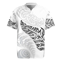 Aotearoa Personalized Lawn Bowls Maori Rugby Jersey New Zealand White Tribal Silver Fern - Polynesian Pride