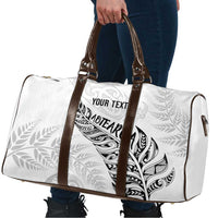 Aotearoa Personalized Lawn Bowls Maori Travel Bag New Zealand White Tribal Silver Fern - Polynesian Pride