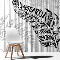 Aotearoa Personalized Lawn Bowls Maori Window Curtain New Zealand White Tribal Silver Fern - Polynesian Pride