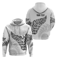 Aotearoa Personalized Lawn Bowls Maori Zip Hoodie New Zealand White Tribal Silver Fern - Polynesian Pride