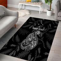 Personalised Maori Waitangi Area Rug New Zealand Silver Fern Mix Kowhai Flowers LT7 - Polynesian Pride