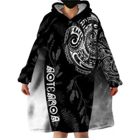 Personalised Maori Waitangi Wearable Blanket Hoodie New Zealand Silver Fern Mix Kowhai Flowers LT7 - Polynesian Pride