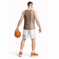 Vintage Beige Hawaiian Traditional Kapa Mix Flowers Lei Basketball Jersey
