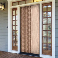 Vintage Beige Hawaiian Traditional Kapa Mix Flowers Lei Door Cover