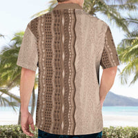 Vintage Beige Hawaiian Traditional Kapa Mix Flowers Lei Hawaiian Shirt LT7 - Polynesian Pride