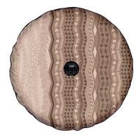 Vintage Beige Hawaiian Traditional Kapa Mix Flowers Lei Spare Tire Cover