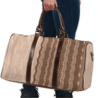 Vintage Beige Hawaiian Traditional Kapa Mix Flowers Lei Travel Bag LT7 - Polynesian Pride