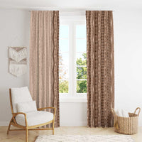 Vintage Beige Hawaiian Traditional Kapa Mix Flowers Lei Window Curtain
