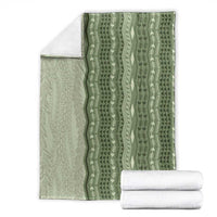 Vintage Sage Green Hawaiian Traditional Kapa Mix Flowers Lei Blanket LT7 - Polynesian Pride