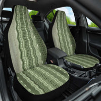 Vintage Sage Green Hawaiian Traditional Kapa Mix Flowers Lei Car Seat Cover