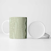 Vintage Sage Green Hawaiian Traditional Kapa Mix Flowers Lei Ceramic Mug LT7 - Polynesian Pride