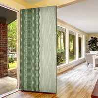 Vintage Sage Green Hawaiian Traditional Kapa Mix Flowers Lei Door Cover