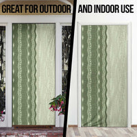 Vintage Sage Green Hawaiian Traditional Kapa Mix Flowers Lei Door Cover