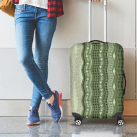 Vintage Sage Green Hawaiian Traditional Kapa Mix Flowers Lei Luggage Cover LT7 - Polynesian Pride
